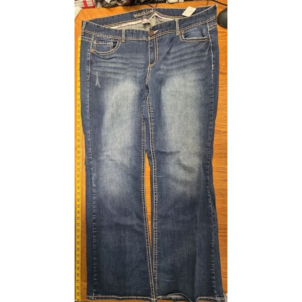 Maurices Original Blue Denim Jeans Plus Size 24 Long